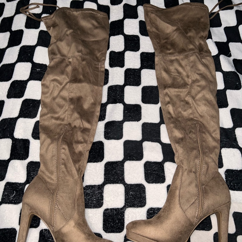 Taupe Over The Knee Boots- Size 11
